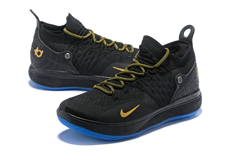Men Nike Zoom KD 11 EP Black Gold Blue Shoes - Click Image to Close